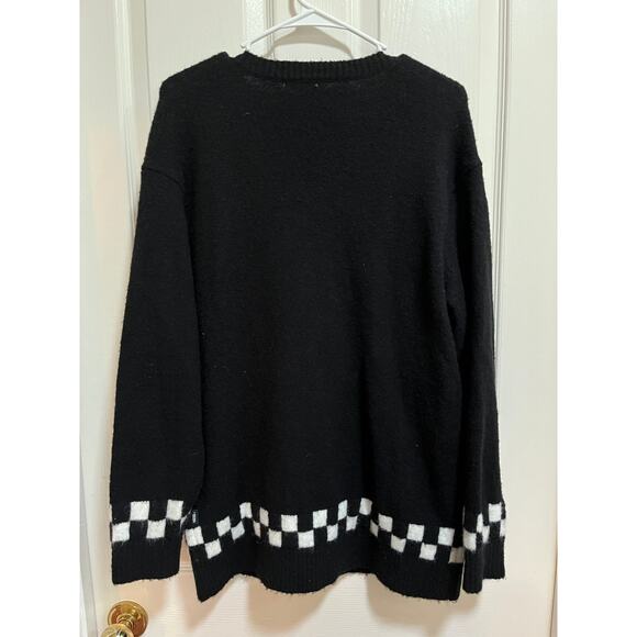 Vans Checkered Cardigan Black White Oversized Size XS/S - Picture 3 of 10